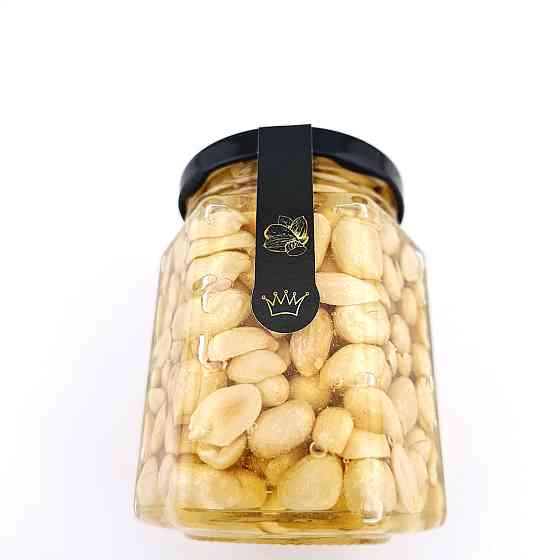 Арахис с мёдом в стеклянной шестигранной баночке 240 грамм Одесса