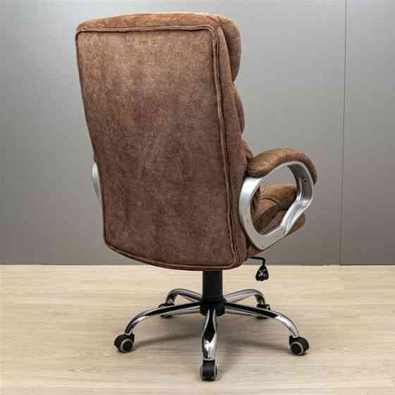 Офісне крісло керівника ManhattanDesign Хром MultiBlock М-3 Brown (Прогумовані колеса) Днепр