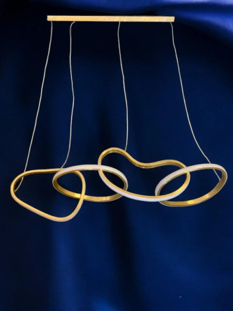 Светодиодная люстра 4 Кольца PJ857 (100см) Золотистая Киев