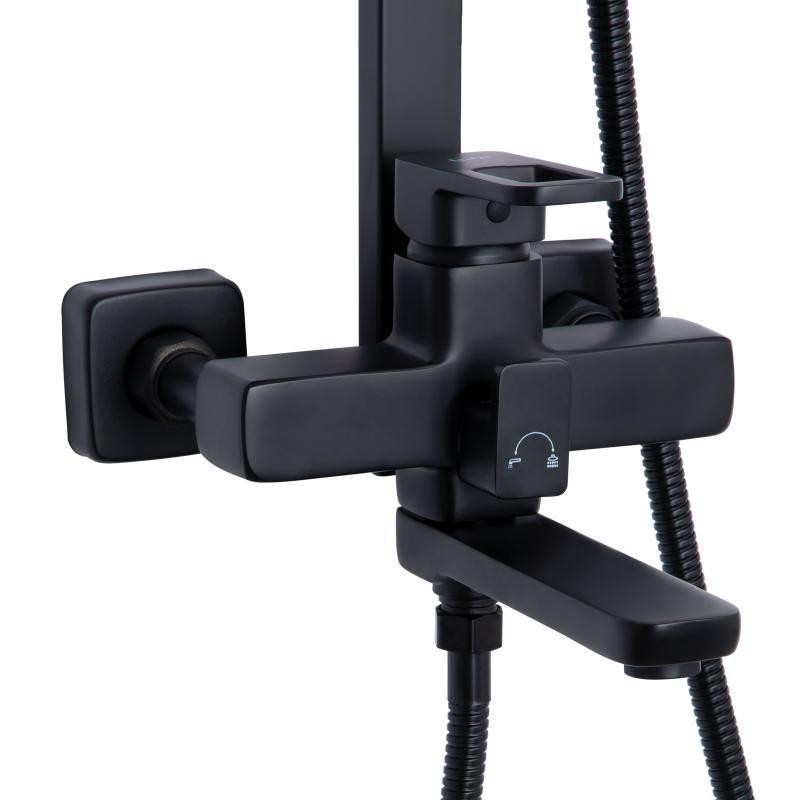 Душевая система с изливом Lidz Wawel 1030 на три потребителя (k35) LDWAW1030BLA45396 Black черная Киев - изображение 3