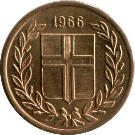 Ісландія 1966 рiк 1 аурар. Полтава - изображение 1