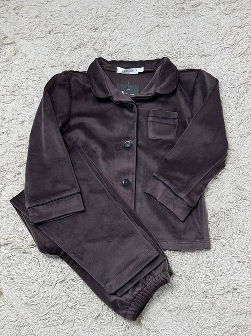 Дитяча велюрова тепла піжама одна кишеня Шоколадний ч/к 122-128 Харків - фото 4