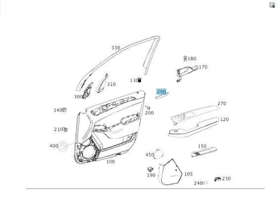 Mercedes-Benz  A2927206400 9051 Декоративна накладка на передній правій дверній карті GLE Coupe C292 Одеса
