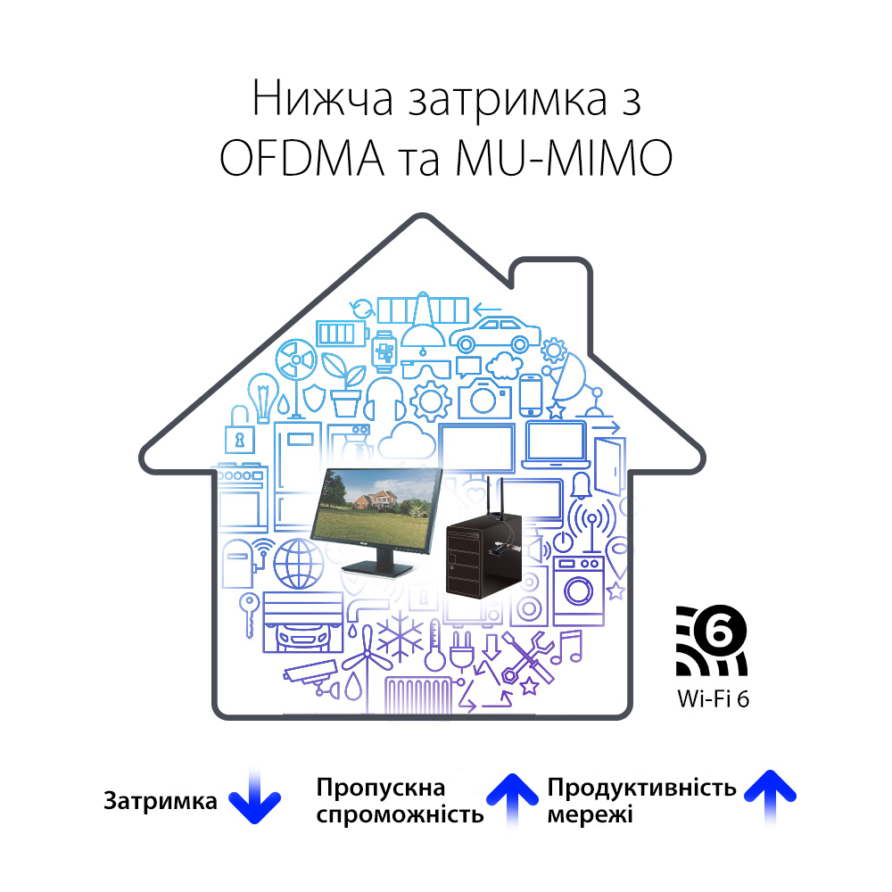 Бездротовий адаптер Asus PCE-AX1800 (AX1800, Bluetooth 5.2, WPA3, MU-MIMO, 2 зовнішні антени) ( PCI Express ) Харків - фото 5