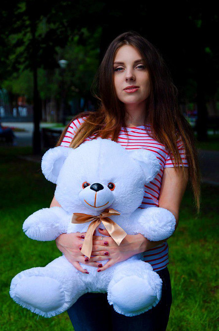 Плюшевий ведмедик М'яка іграшка Томии 65 см Білий Тернопіль - фото 1