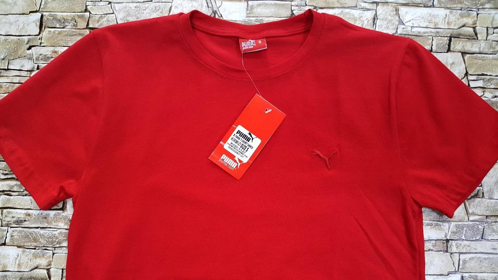 Мужская однотонная трикотажная футболка Puma Киев - изображение 3