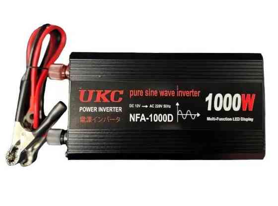 Інвертор для автомобільних акумуляторів UKC 12 V 220 V 1000 W Перетворювач напруги, Чиста синусоїда Одеса