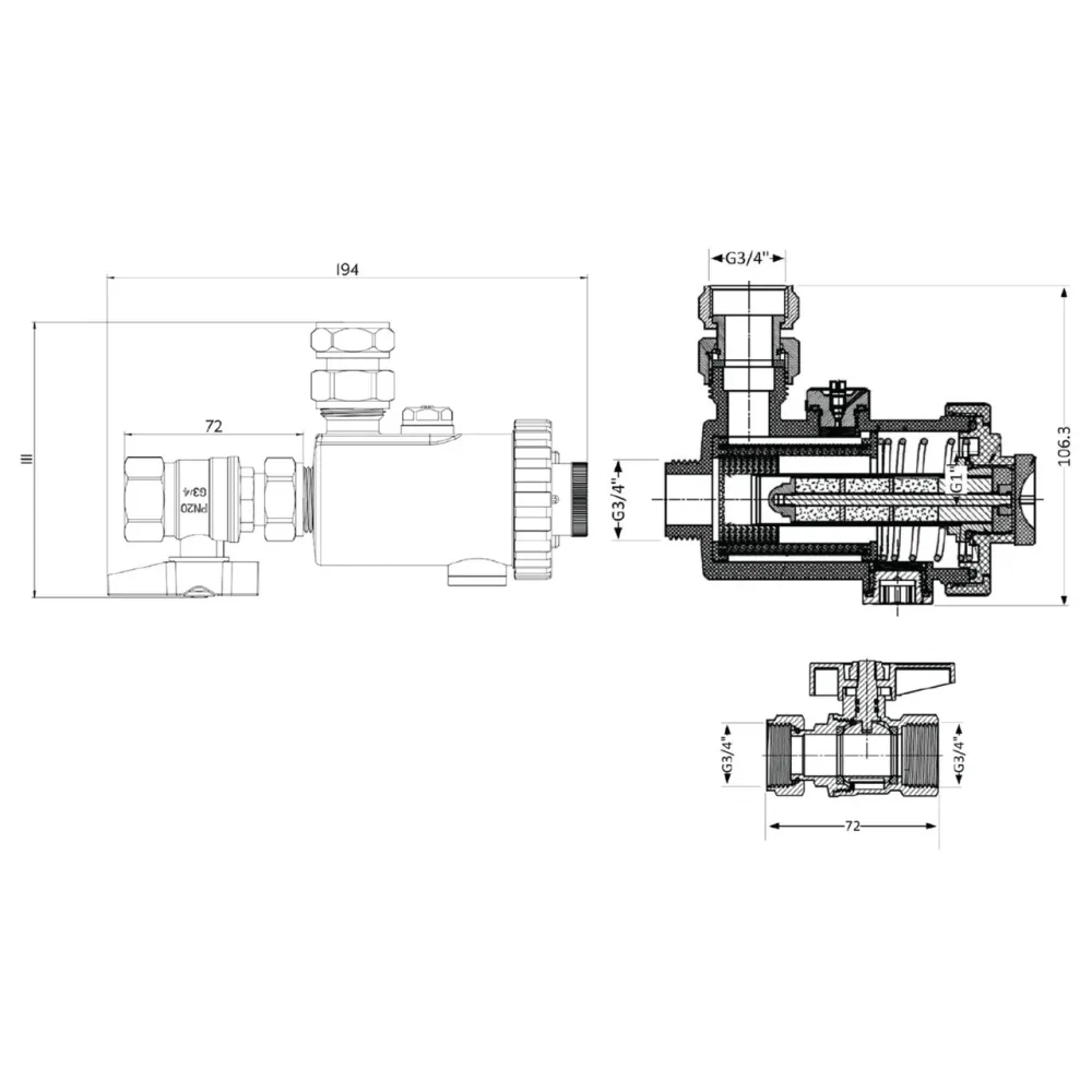 Фільтр-дешламатор Thermo Alliance Forte 3/4", кутовий (магнітний шламоуловлювач) TAF420G20 Київ - фото 12