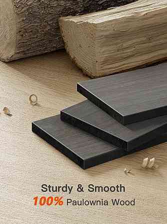 Полиця Pipishell PIFS01B-UK Чорний 3 полиці дерев'яні Paulownia металова конструкція дизайнерська настінна навісна до 10 кг Київ