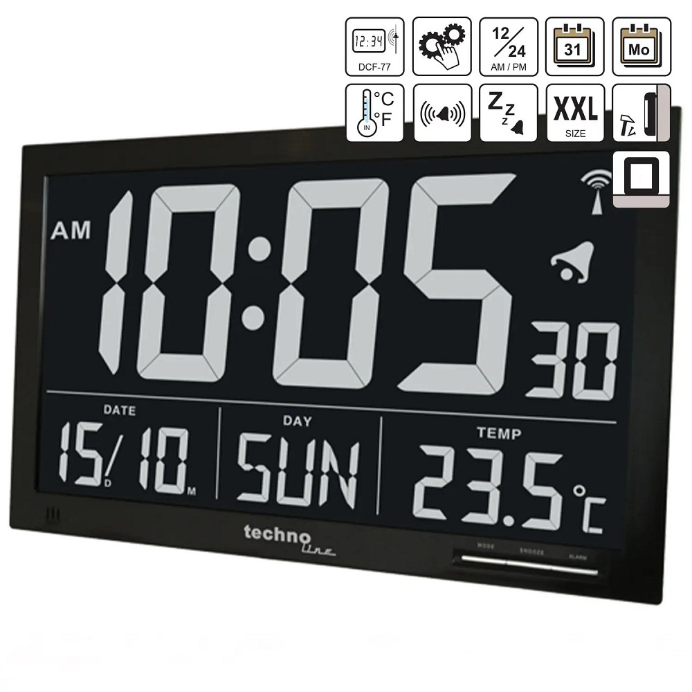 Годинник настільний Technoline WS8007 Black (WS8007) Київ - фото 2