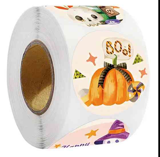 Набір круглих стікерів Halloween – 500 шт Київ