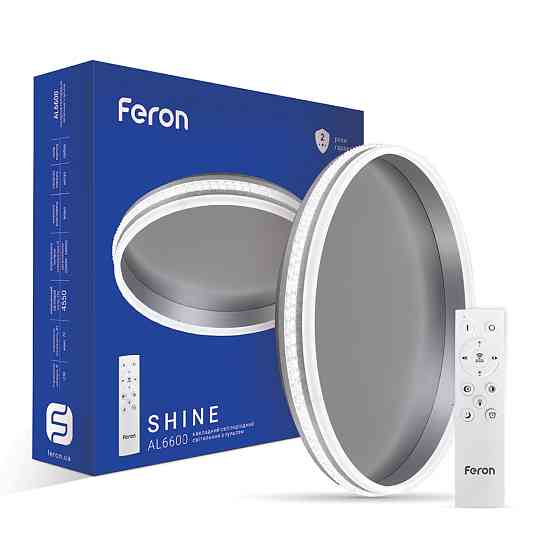 Світлодіодна накладна люстра Feron AL6600 SHINE 70Вт срібло Харків