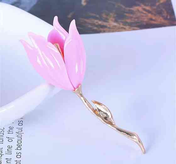 Брошка "Тюльпан"  Рожевий Сміла