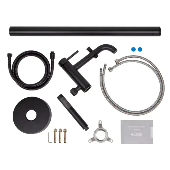 Напольный смеситель для ванны WEZER EKO19A-01-BLACK черный Киев