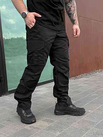 Тактичні штани чорні ріп-стоп літні ЗСУ, чоловічі бойові військові штани для армії, штурму та міста Львів