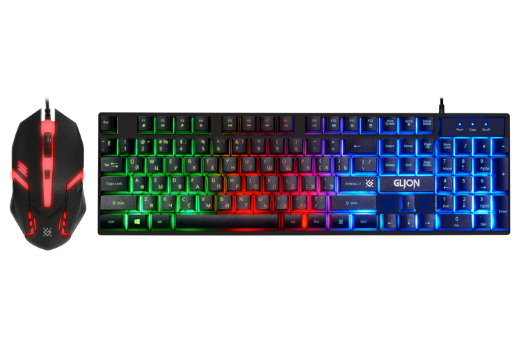 Набор клавиатура + мышь (проводной) Defender Glion C-123 RGB-подсветка (Черный) Винница - изображение 1