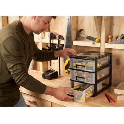 Ящик для інструментів Stanley вертикальний з 3-ма висувними відділеннями, пластмасовий, 341x251x320 мм (STST40712-1) Вінниця