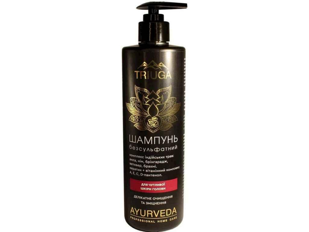 Шампунь 500мл Безсульфатний для чутливої шкіри голови ТМ Triuga Ayurveda Київ - фото 1