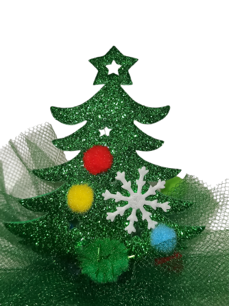 Обруч для волос елочка новогодняя с фатином one size ручная работа зелёный Киев