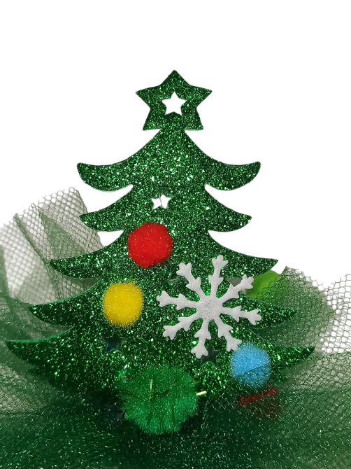 Обруч для волос елочка новогодняя с фатином one size ручная работа зелёный Киев - изображение 4