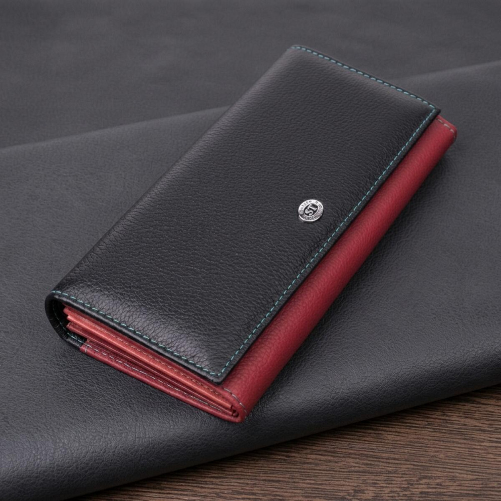 Місткий гаманець для прекрасних жінок із натуральної шкіри ST Leather 22517 Різнокольоровий Київ - фото 11