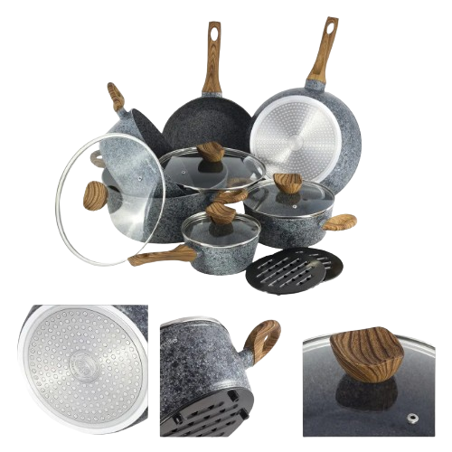 Набір посуду 12 предметів (каструлі d20-2,3л/d24-4,5л/d28-6,5л/ковш d16-1,5л/сот.d28/сков.24см+підставки) 4440 KAMILLE Житомир - изображение 7
