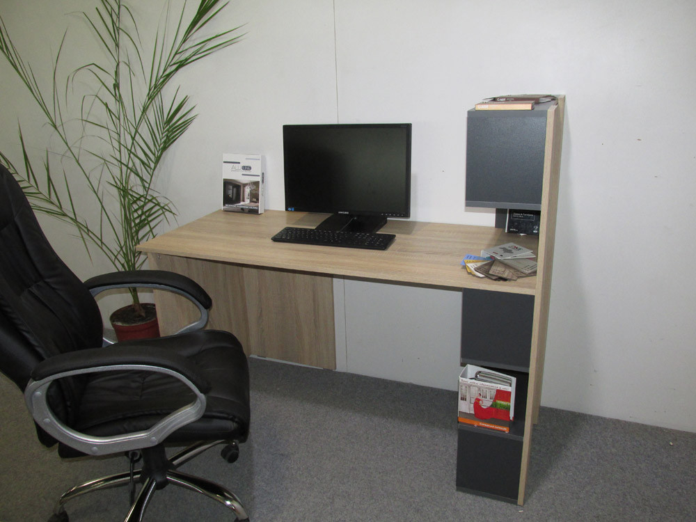 Cтол компьютерный с полками М-ЗОН Джеко 1416P правый Сонома/Антрацит (MZN-031030) Львов - изображение 4