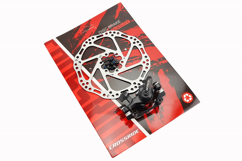 Гальмо Disk-brake переднє (F160/R140мм)+диск 160мм, кріпл. 6 болтів, чорне DSC310 Киев - изображение 1