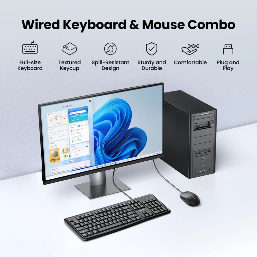 Комплект з  маніпулятора миші та клавіатури UGREEN Wired Keyboard and Mouse Combo (UGR-15217) Киев - изображение 4