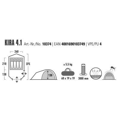 Намет High Peak Kira 4.1 Deep Forest (10374) (930593) Вінниця - фото 13