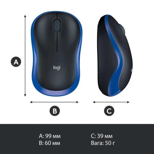 Миша бездротова Logitech M185 (910-002236) Blue USB ( 17375 ) Харьков - изображение 13