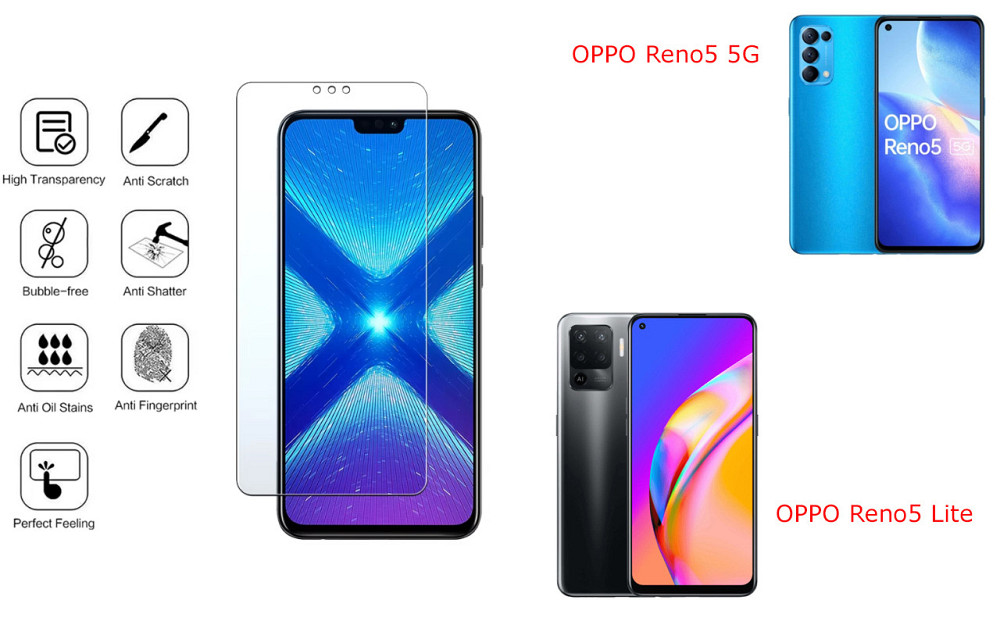 Захисне скло NeoGlass для OPPO Reno5 5G, OPPO Reno5 Lite – надпрозоре та стійке Київ - фото 4