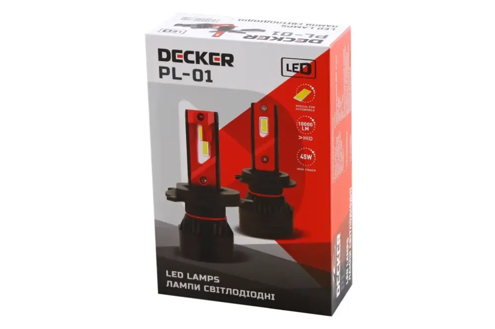 Лампа диодная   H4 12-24В 10000лм/5000K/45Вт/Cree Decker с кулером Винница - изображение 2