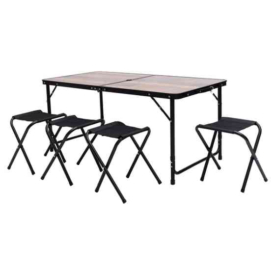 Lugi Розкладний стіл + 4 стільці кемпінговий набір для пікніка, риболовлі, відпочинку, туризму Коломия