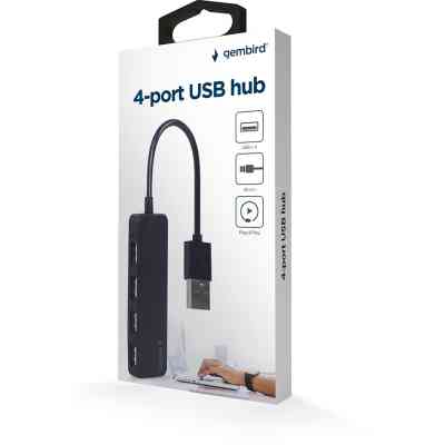 Концентратор Gembird USB 2.0 4 ports black (UHB-U2P4-06) Винница