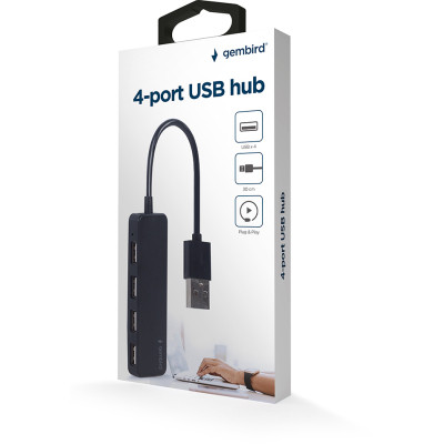 Концентратор Gembird USB 2.0 4 ports black (UHB-U2P4-06) Винница - изображение 3