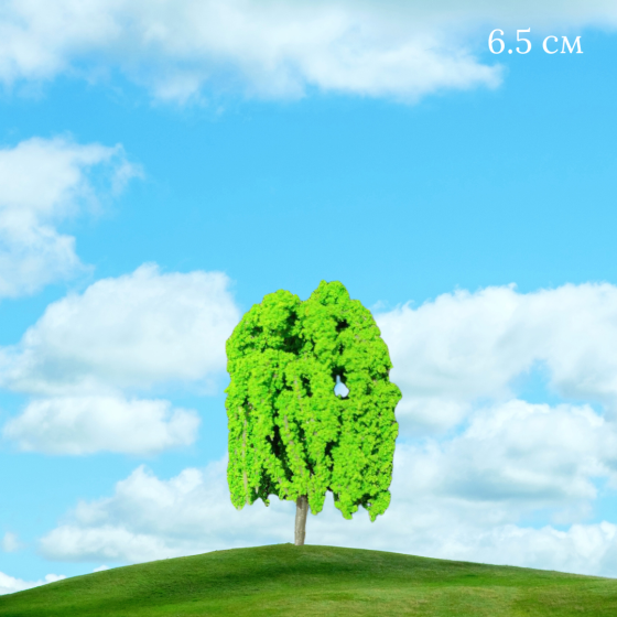 Штучне дерево Верба 6.5 см для макетів, мініатюри, піщаного столу, міні-саду, кашпо, діорам, моделювання Одеса