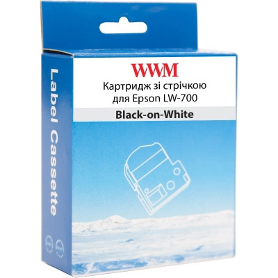Лента для принтера этикеток WWM для Epson LW-700 24mm х 8m Black-on-White (WWM-SS24K) Винница - изображение 2