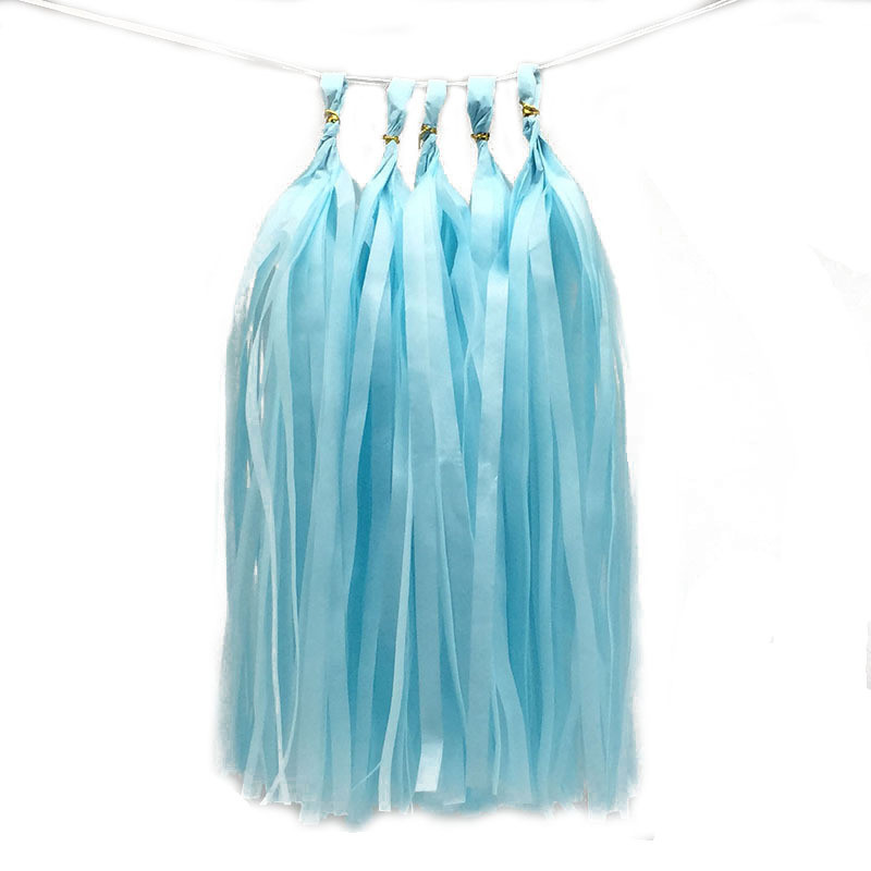 Пензлики тасел паперові гірлянди 5 шт 35 см блакитний Київ - фото 1