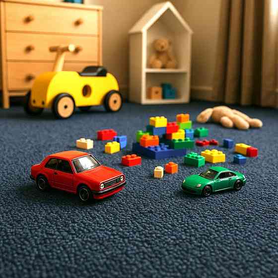 Самоклеюча синя плитка під ковролін в рулоні Київ