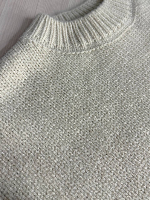 Светр жіночий Fancy Matinee 539 оверсайз однотонний, бежевий, one size Київ - фото 2