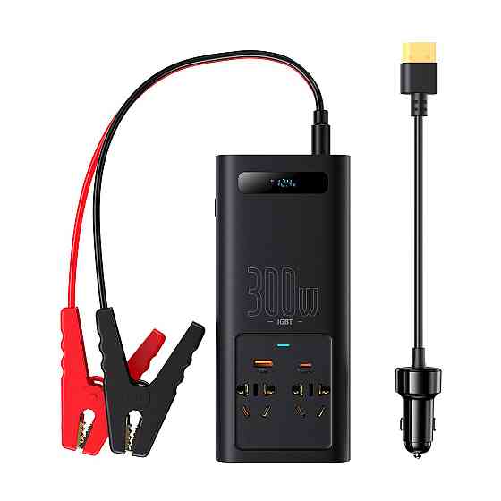 Автомобільний інвертор Baseus In-Car Inverter 300W 220V CN EU CGNB000101 (Чорний) Миколаїв