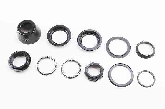 Кермова колонка 1-1/8" (44/28.6x44/30) різьбової вилки, висока, чорні H112N Київ