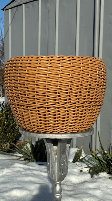 Кашпо з ротангу 20 л (ручна робота), великий горщик для рослин - капучіно Київ - фото 1