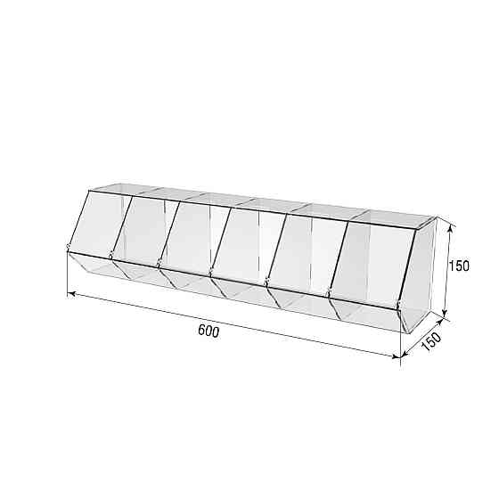 Диспенсер EKOSTAR 150х150х600мм для мармеладів, снеків, горіхів 6 комірок Київ