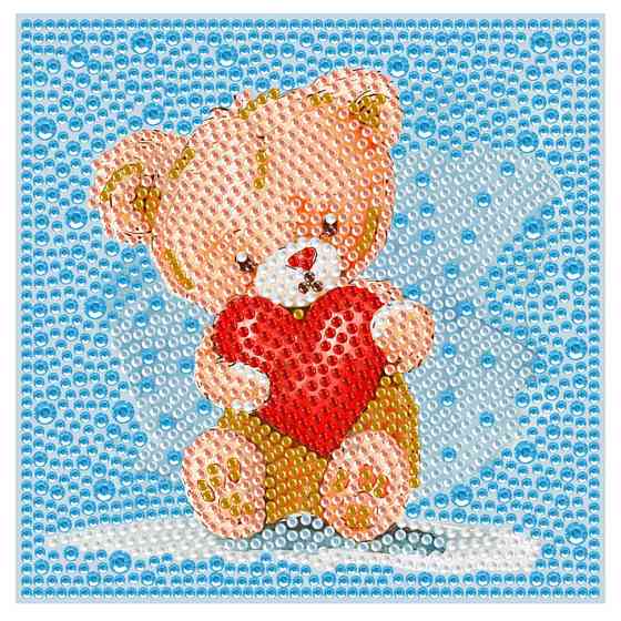 Алмазна мозаїка "Ведмедик Тедді" DM5003 з рамкою 15х15 см Вінниця