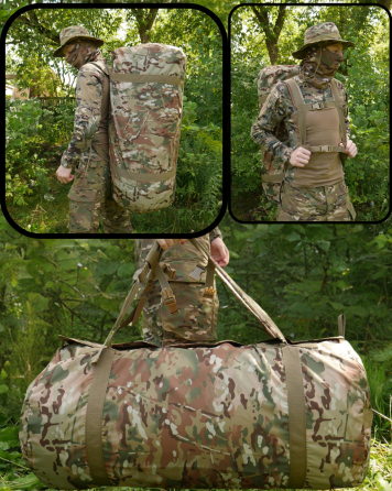 Військова сумка баул мультикам 120 л сумка-рюкзак для речей  сумка-рюкзак для речей і полювання WAR Львів