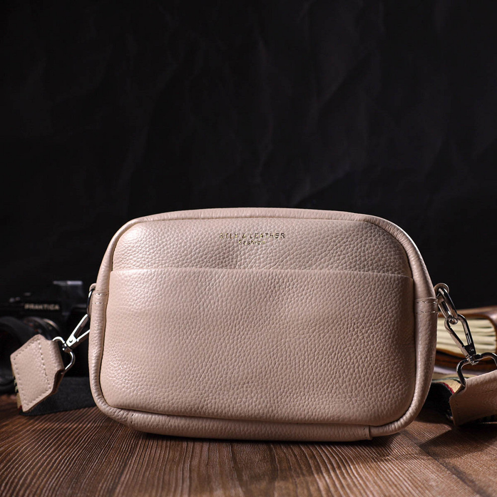 Отличная женская сумка на плечо из натуральной кожи 22121 Vintage Белая Киев - изображение 9