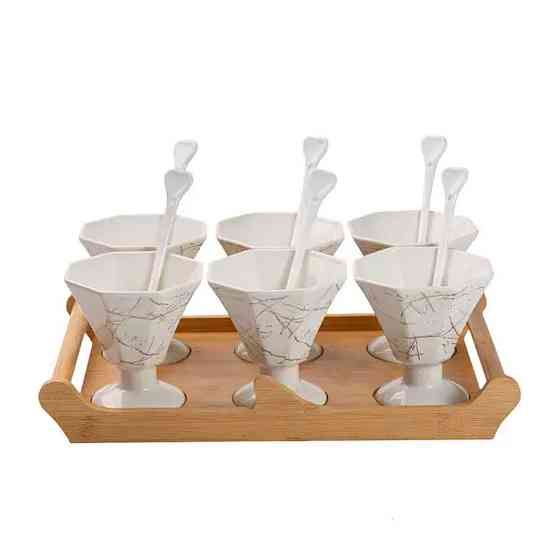 Набор из 6 креманок 200 мл, фарфор белый HP-1220 Киев