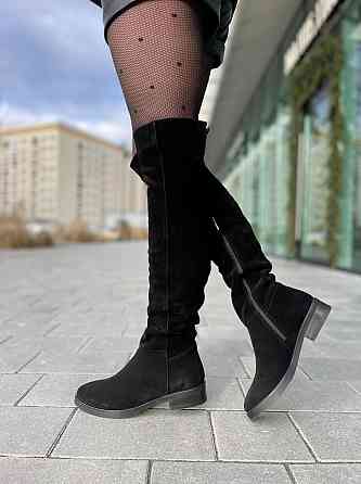 Nivelle Ботфорты женские NIVELLE черные замша натуральная высота 50 см обхват голени 39-41 см ( Коломыя